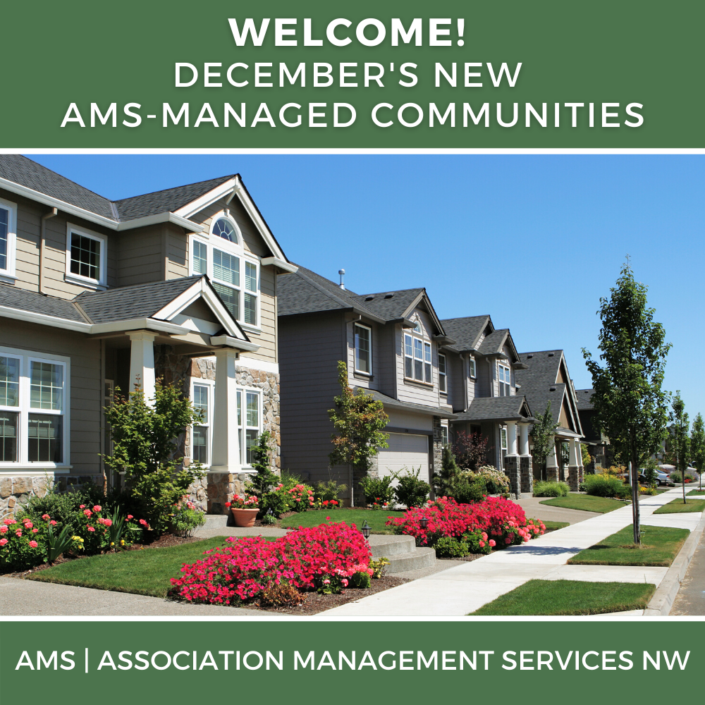 December's New AMS-Managed Communities