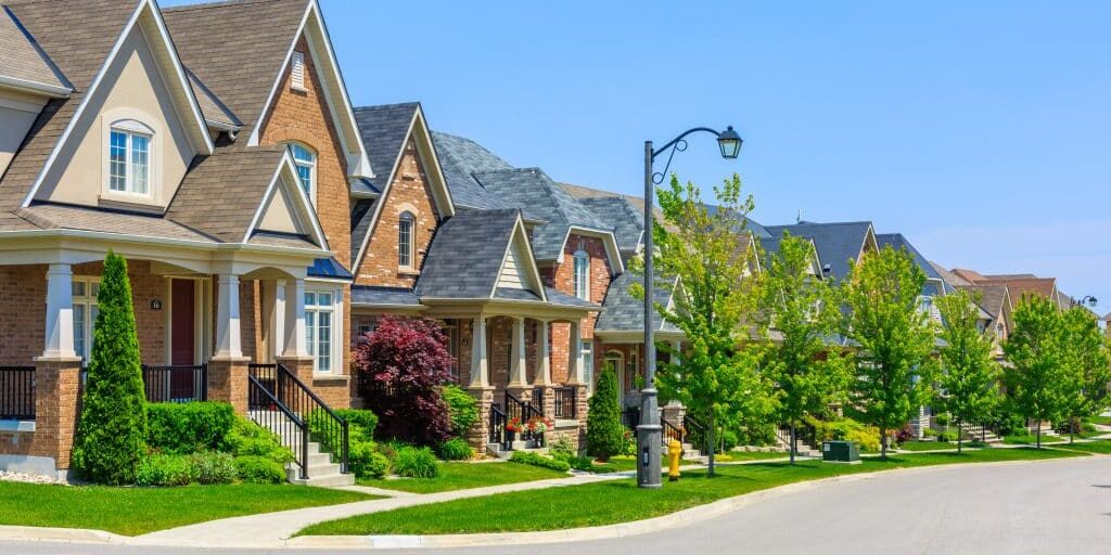 Custom built luxury houses in the suburbs of Toronto, Canada.